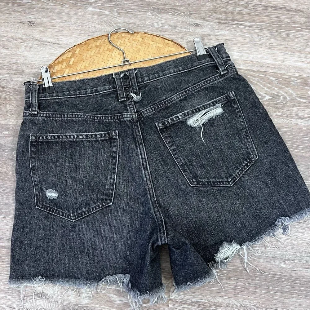 Free‎ people makai black cut off shorts high rise distressed 4” inseam